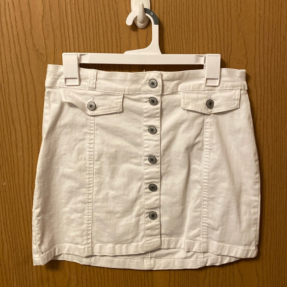 Denim button down skirt